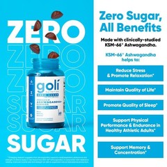 3 BottlesGoli Zero Sugar Trio -ACV Ashwagandha & Probiotic Gummies60 Caps/Bottl
