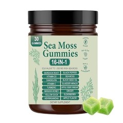 16 in 1 Sea Organic Moss Gummy | Irishmoss Extract 6000Mg | Green Apple Flavor.