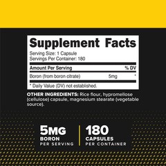 PrimaForce Boron Capsules 5mg, 180 Vegetarian Capsules