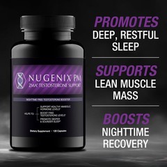 Nighttime Testosterone Booster & Sleep Support – ZMA Supplement, 120 Capsules