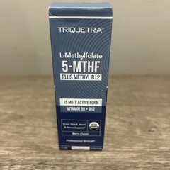 Triquetra L-Methylfolate 5-MTHF Plus Methyl B12 Supplement 1 oz Sealed Bottle