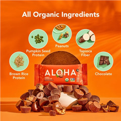(3 Pack) Aloha Plant-Based Protein Bars, Peanut Butter Cup, 5 Pack