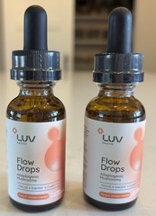 LUV Health Flow Drops Adaptogenic Mushrooms Blend (2) 1oz Each Exp 02/28 Sealed