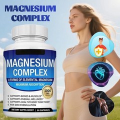 1~5x Magnesium Complex Supplement 8 Elemental 1000mg – Vegan Non-GMO 90 Capsules