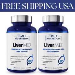 2 Packs 1MD Nutrition LiverMD – Liver Support Supplement New | Exp 11/2027