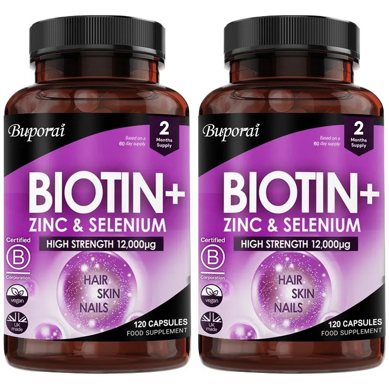 Biotin + Zinc + Selenium 240pcs, Supports Bone, Muscle and Nervous System Health