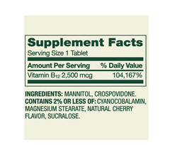 3 PACK Spring Valley Vitamin B12 Quick Dissolve Tablets Supplement Cherry