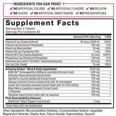 Force Factor Amazing Ashwa Tablets Ashwagandha Supplement for Stress & Anxiety