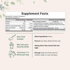 Micro Ingredients Hydrolyzed Multi Collagen (I,II,III,V,X) , Unflavored-