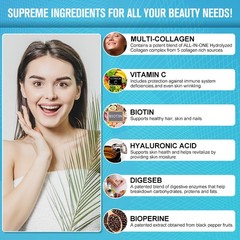 Multi Collagen Peptides Gummies Types I, II, III, V, X – Skin, Hair & Nails