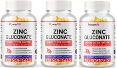 Zinc Gluconate 360 Vegetarian Softgels (50mg), Gluten Free and Non-GMO