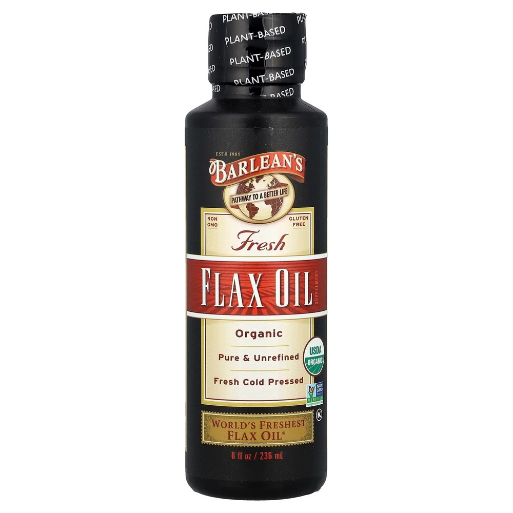 Organic Fresh Flax Oil 8 fl oz 236 ml Kosher, Organic