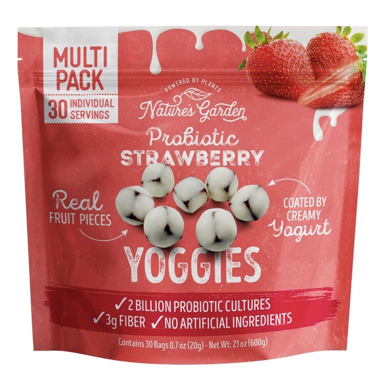 Nature’s Garden, Probiotic Strawberry Yoggies, 0.7 oz, 30-count