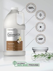 Liquid Coconut Oil 64oz | Keto-Friendly, Fractionized, Vegetarian | by Horbaach
