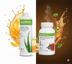 Herbalife Herbal Tea Concentrate Original Flavor 3.6Oz & Mango Aloe Pint Exp5/27