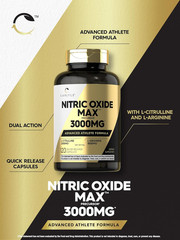 Carlyle Nitric Oxide Supplement 3000Mg | 120 Capsules | with L-Arginine & L-Citr