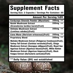Mushroom Complex – Memory, Focus, Brain Health – Cordyceps Sinensis, Lions Mane