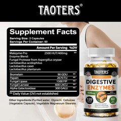 Digestive Enzyme Complex Capsules – Reducegas & Bloating,Gut Health Support