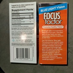 2X Focus Factor Blue Light Vision, 60 Capsules Each. (120 Total) Exp: 05/2025
