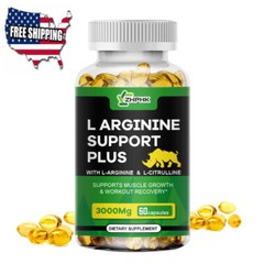 Nitric Oxide Booster Supplement – L-Arginine 3000mg – 60 Capsules – ED Support