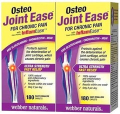 2 PACK Webber Naturals Osteo Joint Ease 180 Caplets 360 Total – EXP JUNE 2028
