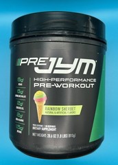 12/19/27 JYM Supplement Science Pre JYM Rainbow Sherbet Pre Workout Powder