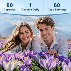 Organic Saffron Supplements with Prebiotic Fiber | 60 Caps, 88.5mg Per Serving