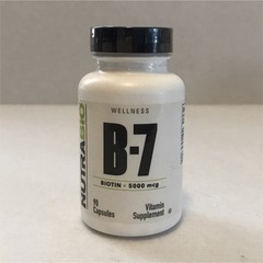 NutraBio Biotin 5000 mcg – 90 Capsules, Vitamin B7, Vegetarian, Gluten-Free