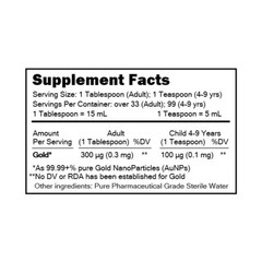 MediGOLD® Brain Booster True Colloidal Gold AuNP Nutrient: 500 mL in Plastic