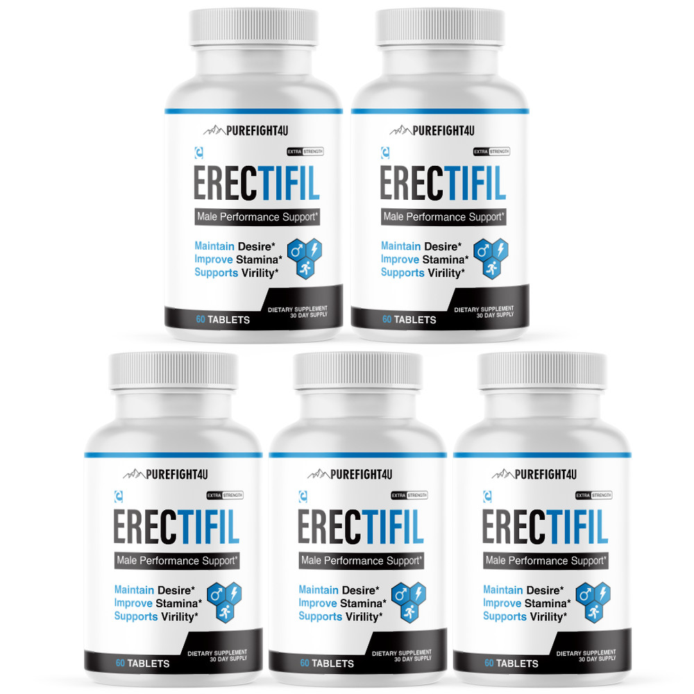 Erectifil Male Performance Support Extra Strength Supplement Tablets 5 Bottles