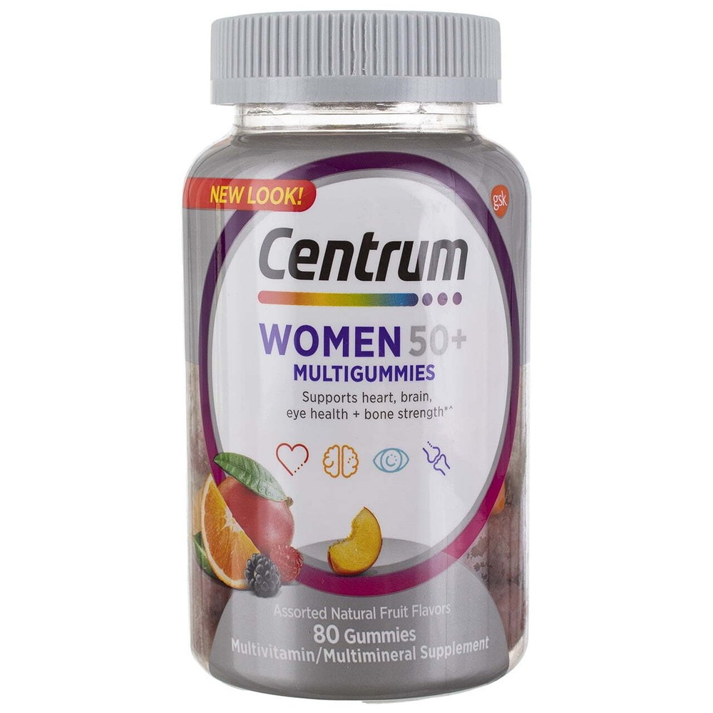 Centrum Women 50+, Multivitamin & Multimineral Gummies Assorted Fruit, 80.0 ea