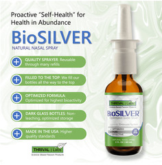 BioSILVER Ionic Colloidal Silver 20 PPM Liquid 2oz Nasal Spray by Thrival Labs