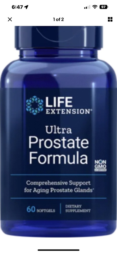 2X $23.99 Life Extension Ultra Prostate Formula (Ultra Natural Prostate) 60 gels