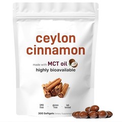 Ceylon Cinnamon 7,200Mg Equivalent | 300 Softgels includes MCT Oil | Highly Bioa