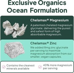 Organics Ocean Pure Magnesium Glycinate Zinc Strength Chelated 30 Capsules US