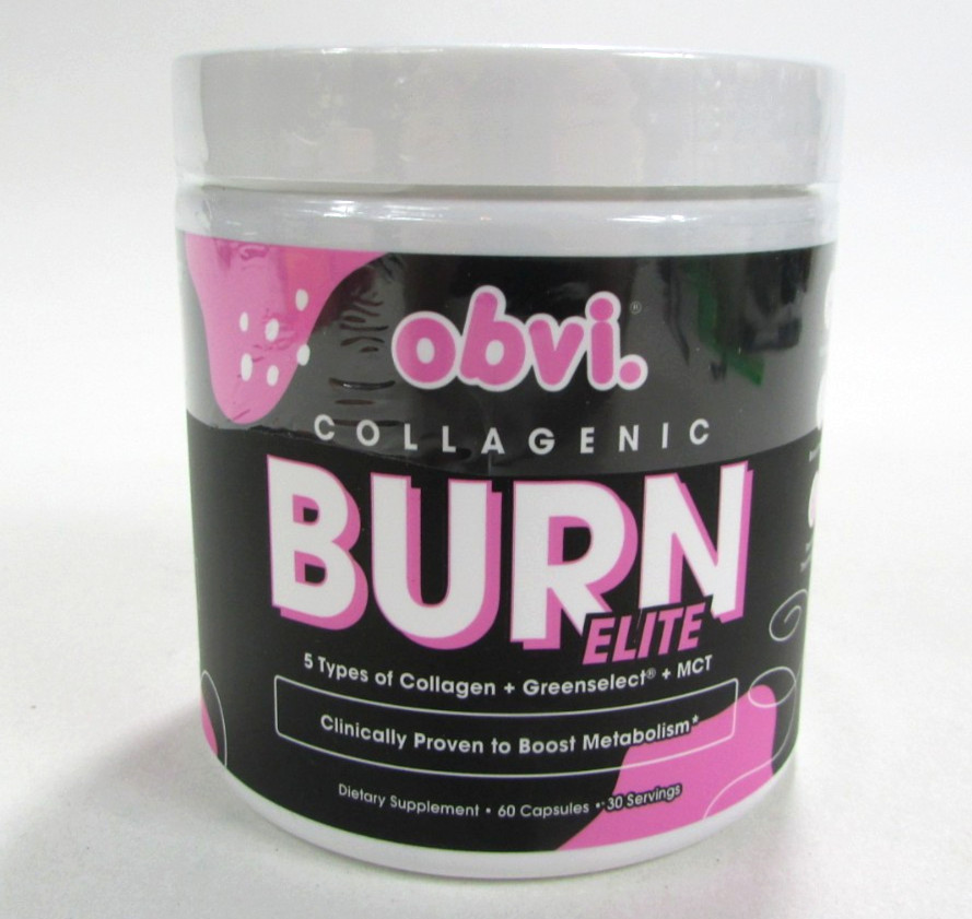 Obvi Burn Elite Collagenic Supplements Boost Energy 60Ct Ex:7/27
