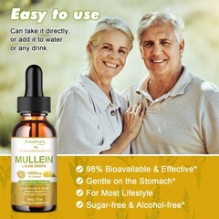 Mullein Drops for Lungs Herbal Mullein Extract-Lung Cleanse Healthy Respiratory