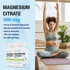 PUREGEN LABS MAGNESIUM CITRATE 500 MG / 180 VEGETARIAN CAPSULES