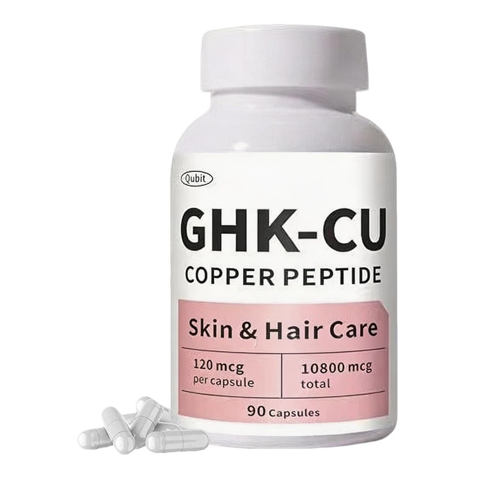 GHK-Cu Copper Peptide Supplement for Skin & Hair, Easy to Absorb 90 Vegan Capsul