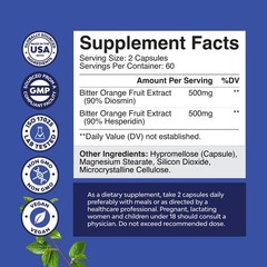 Diosmin Hesperidin 1000mg Complex for Vein Support – Vegan Non-GMO, Gluten Free,