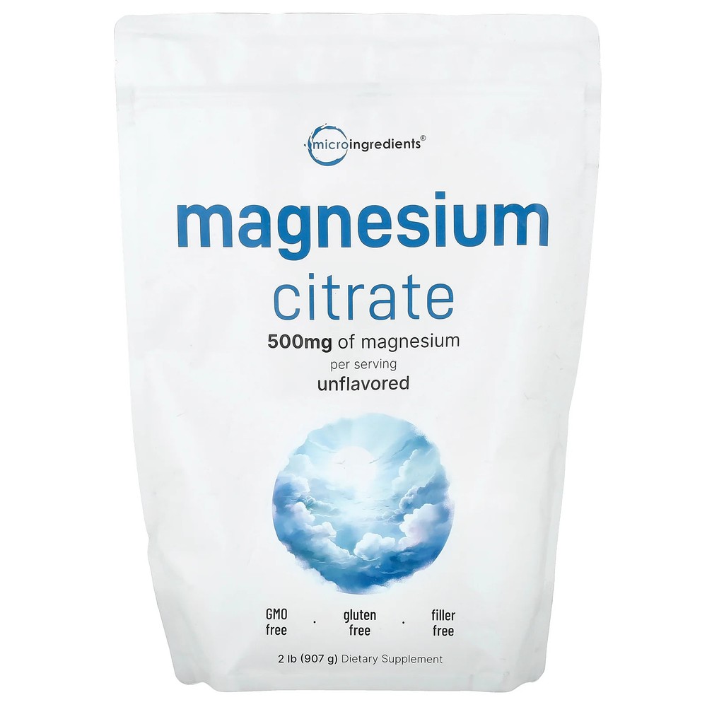 2 X Micro Ingredients, Magnesium Citrate, Unflavored, 2 lb (907 g)