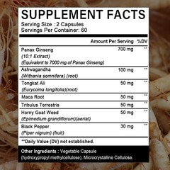 Panax Ginseng 120 Capsules Maca Support Performance Stamina Ability Supplement