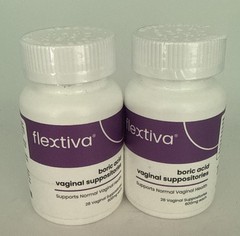 2 X Flextiva Vaginal Suppositories Vaginal Health pH Balance for Women BB 7/26