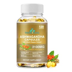 Superior Potency Ashwagandha 2100mg + Black Pepper Extract 8mg Supplement for…