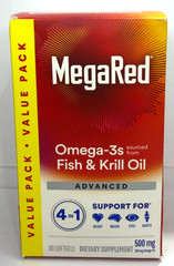 MegaRed Omega-3 Fish Oil Krill Oil 500 mg Softgels 4-in-1 Exp 11/2026