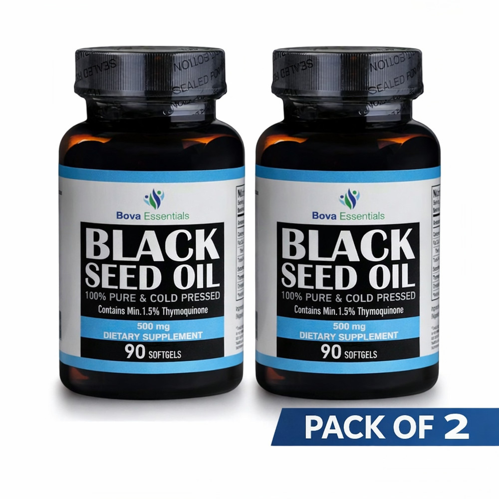 Organic Black Seed Oil Cold Pressed 1.5% Thymoquinone Nigella Sativa Pack of 2
