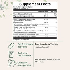 Saffron Extract Advanced Supplements 60 Veggie Capsules 10-in-1 with Saffron US