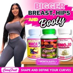 BIGGER BUTT & BREAST: Aguaje Curvy Fruit + Maca Root +Wild Hinojo Pills- 31 DAYS