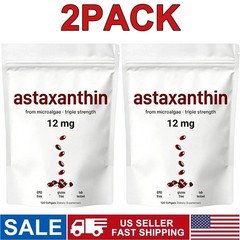 2 Pack | Astaxanthin 12mg, 120 Softgels, 4 Month Supply-Brand New FREE SHIPPING