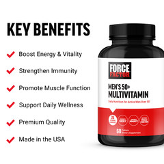 Force Factor Men’s Multivitamin 50 Plus, 26 Vitamins & Minerals & Phytonutrients